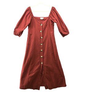 ASOS Rust Maxi Dress with Button Detail